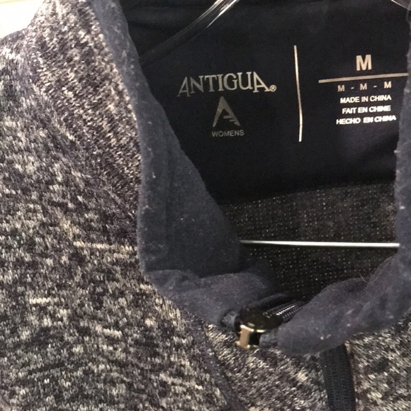 Antigua Fortune Quarter Zip Pullover Womens Size M Navy Heather Sweater - Picture 2 of 9